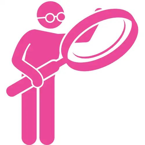 Magnifying glass indicating surveys