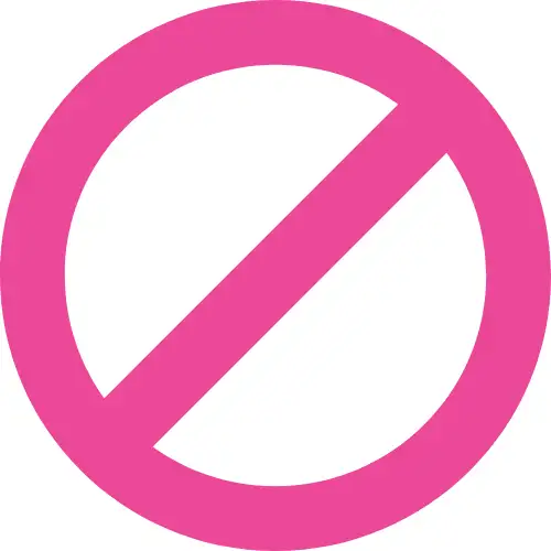 Prohibition symbol indicating low trust